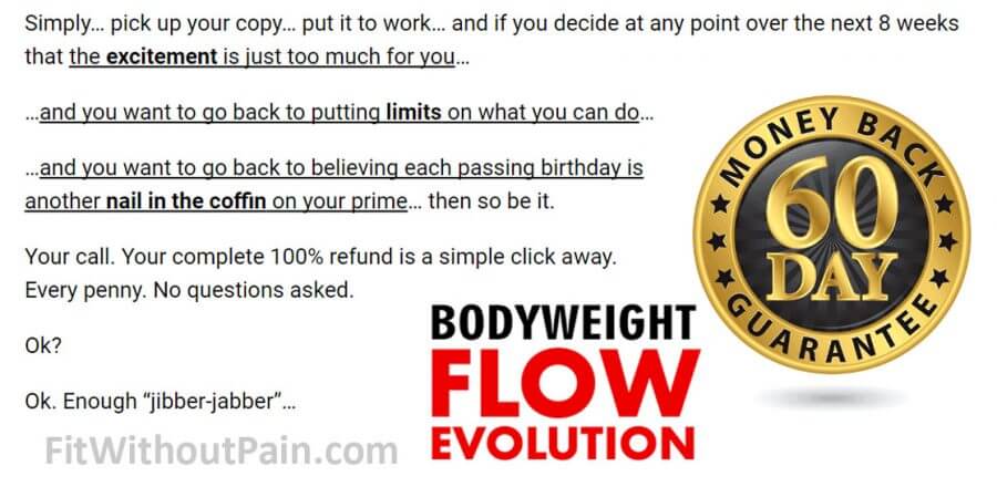 BodyWeight Flow Evolution Money Back Guarantee