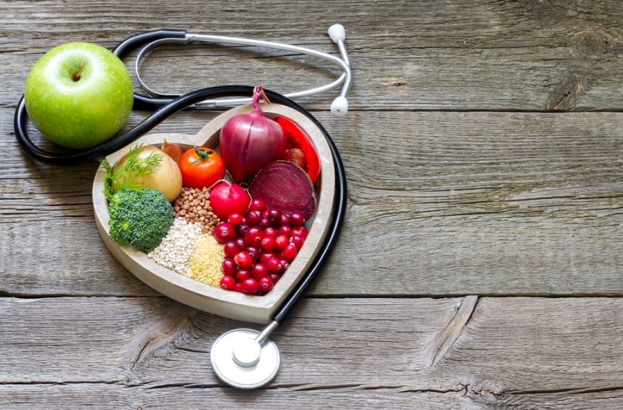 Healthy food in heart and cholesterol diet