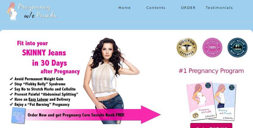 Website of pregnancy without pounds