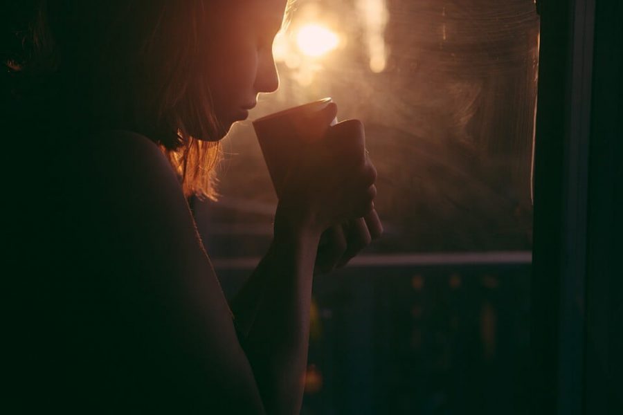 woman drinking tea