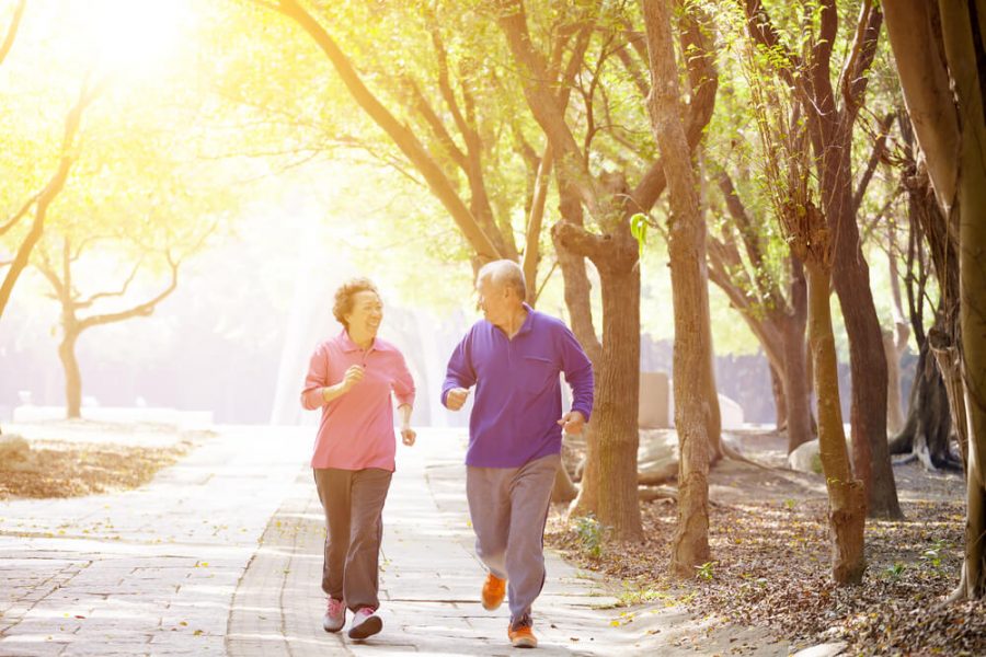 Senior Couple Exercising In the Park