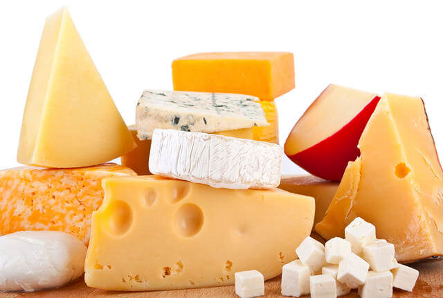 Various types of cheese