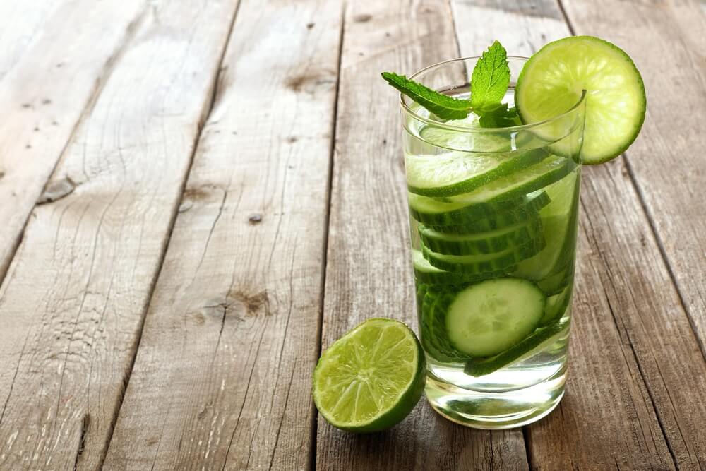 detox water with lime and cucumber