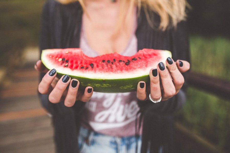 eating watermellon